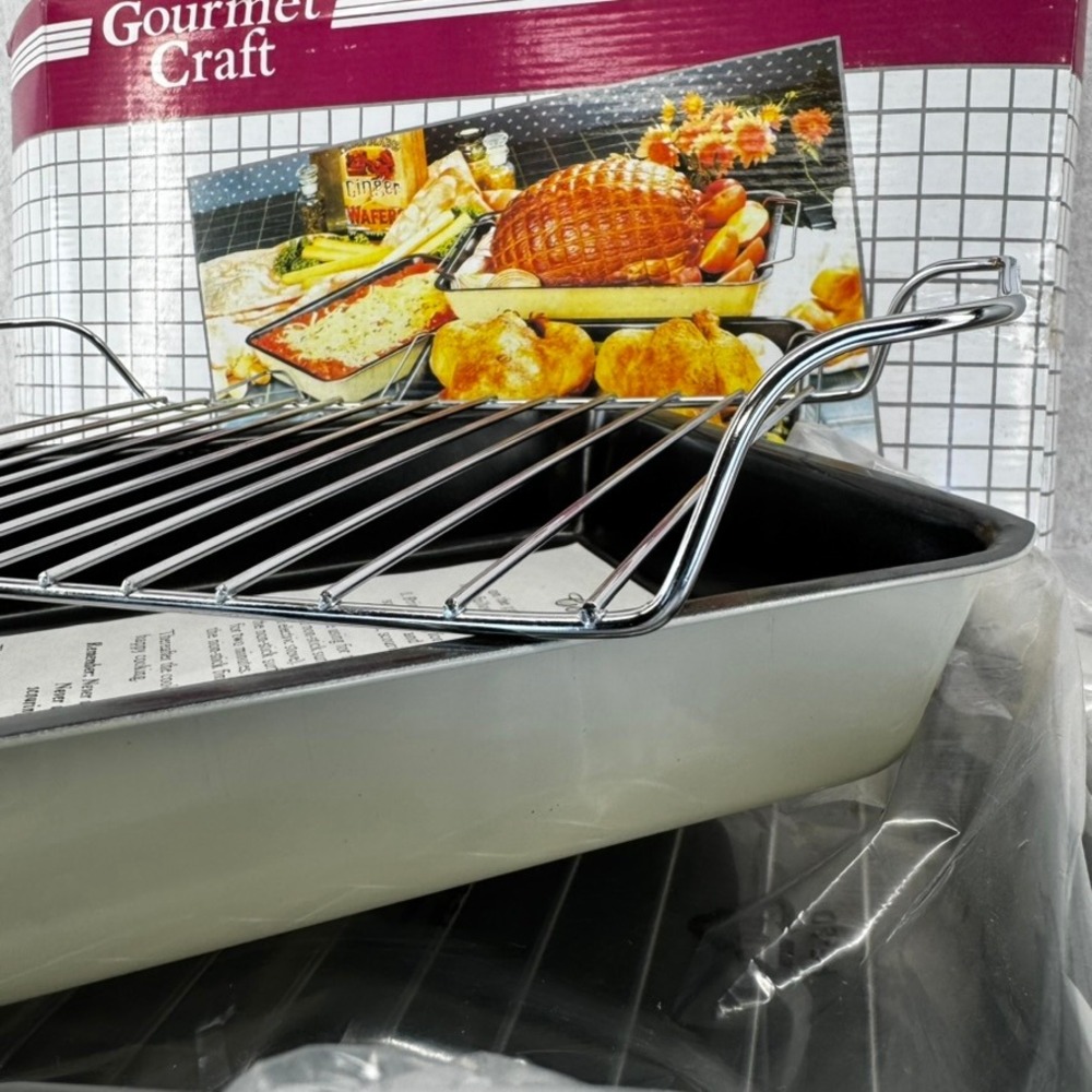Gourmet Craft 6 Pc Non-Stick Roasting Pan Set with Racks Vintage 1995 New